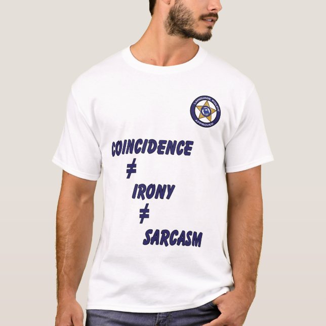 T-shirt Police de langue - sarcasme (Devant)