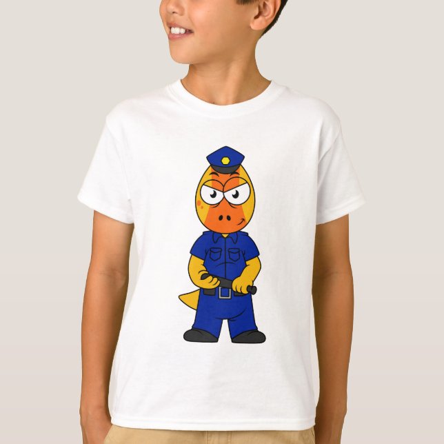T-shirt Police de Pachycéphalosaure. (Devant)