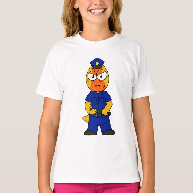 T-shirt Police de Pachycéphalosaure. (Devant)