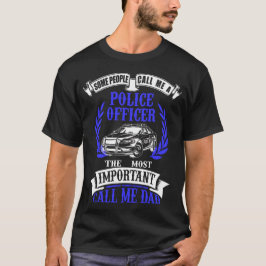 T-shirt Police de police père voiture police père