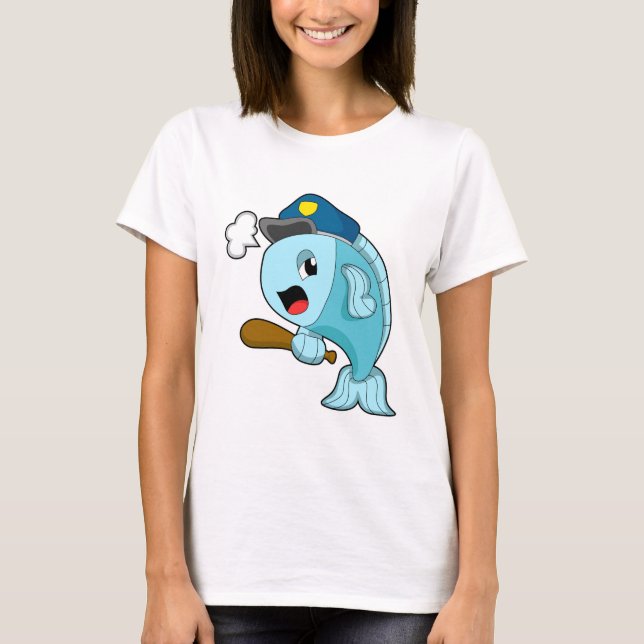 T-shirt Police des poissons casquette de police (Devant)