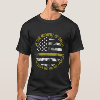 T-shirt Police Et Dispatcher Mince Gold Line