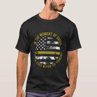 T-shirt Police Et Dispatcher Mince Gold Line