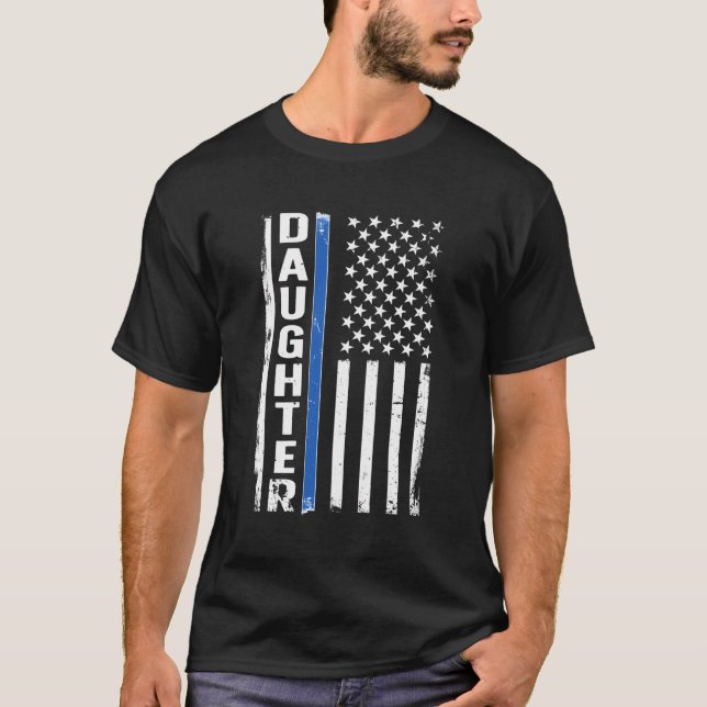 T-shirt Police Fille Us Drapeau Police Officier Fille (Devant)