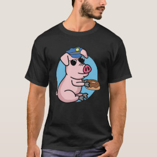 T-shirt Police Humoristique Doughnut Cochon Cop Policemen