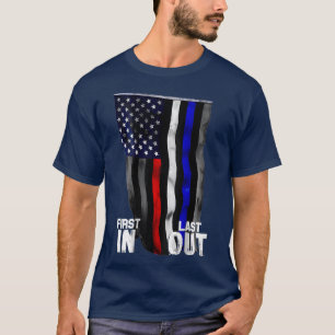 T-shirt Police incendie EMS Premier répondeur drapeau amér