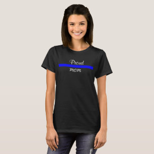T-shirt Police Ligne Bleue Mince Soutien Fière Mère Mère M