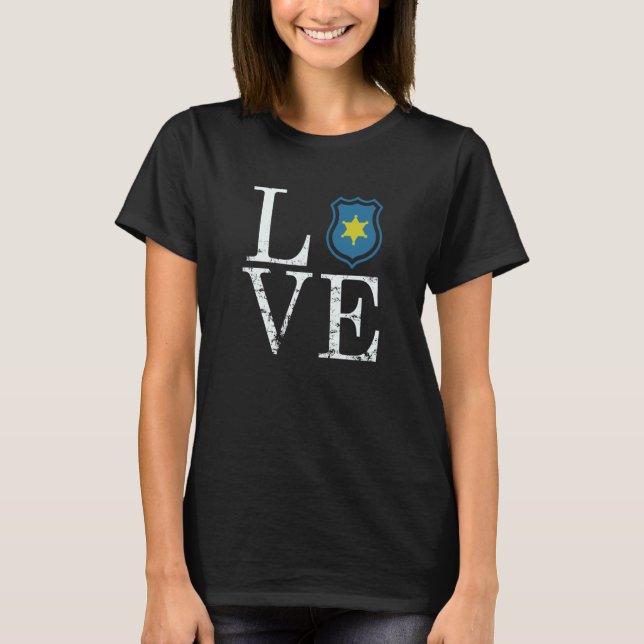 T-shirt Police Love Police Badge (Devant)
