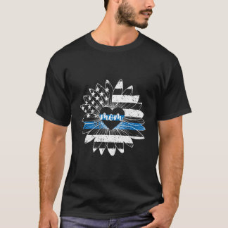 T-shirt Police Maman Fleur Maman De Police Policier Mère