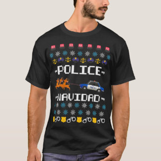T-shirt Police Navidad Ugly Sweater Funny Christmas Police