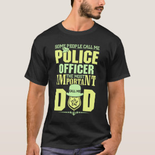 T-shirt Police papa Application de la loi FÊTE DES PÈR