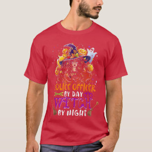 T-shirt Police Par Jour Sorcière Par Nuit Drôle Sorcière W