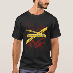 T-shirt Police prudence ruban sang spatter coeur valentine