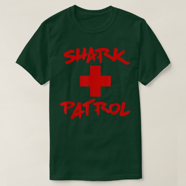 T-shirt Police rouge de la patrouille des requins (Design devant)