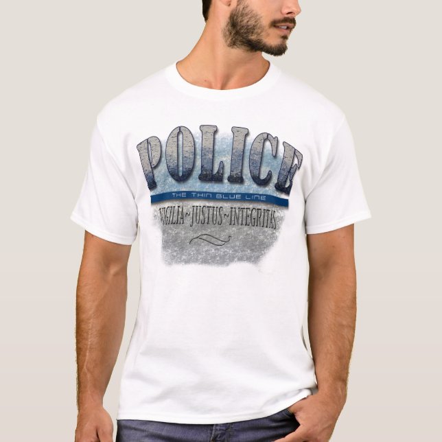T-shirt POLICE~Thin Blue Line (Devant)