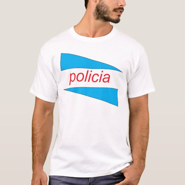 T-shirt POLICIA avec le bleu coince la chemise (Devant)