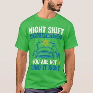 T-shirt Policier de nuit Policier de voiture de police ami