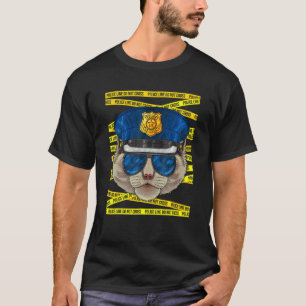 T-shirt Policier en chiffon Policier  Chat de police