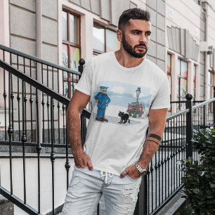 T-shirt Policier Et Chat Noir