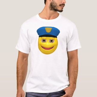 T-shirt Policier jaune heureux