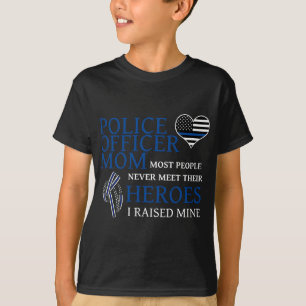 T-shirt Policier Maman - Famille mince Ligne bleue