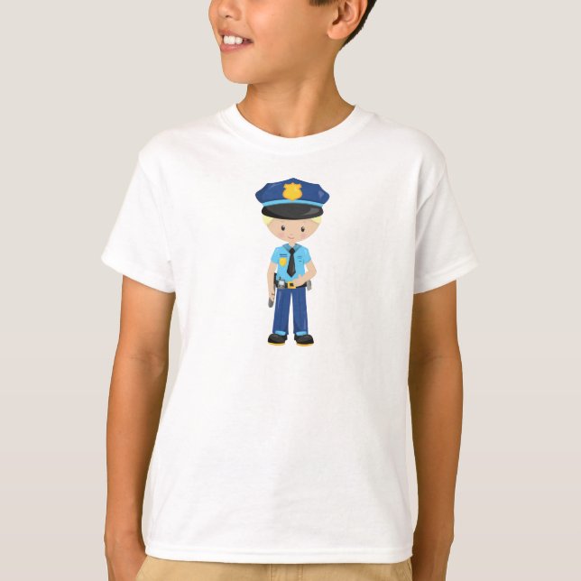 T-shirt Policier, Policier, Policier, Policier, Cop, Cheve (Devant)