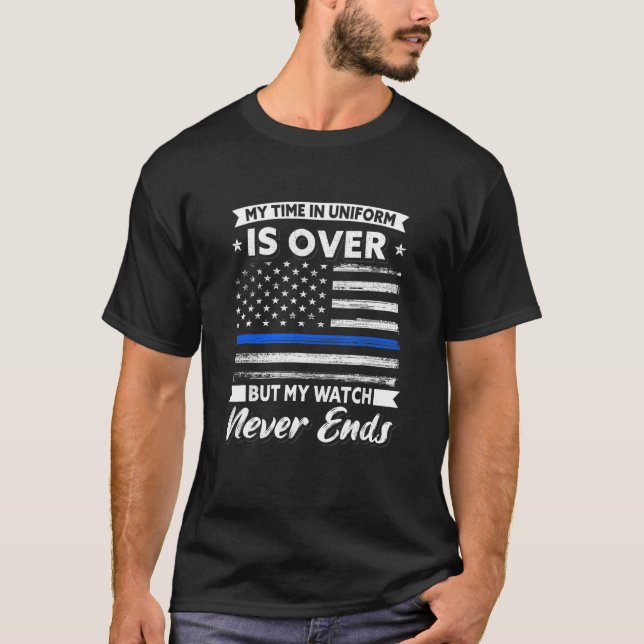 T-shirt Policier Retraité Pour Policier En uniforme (Devant)