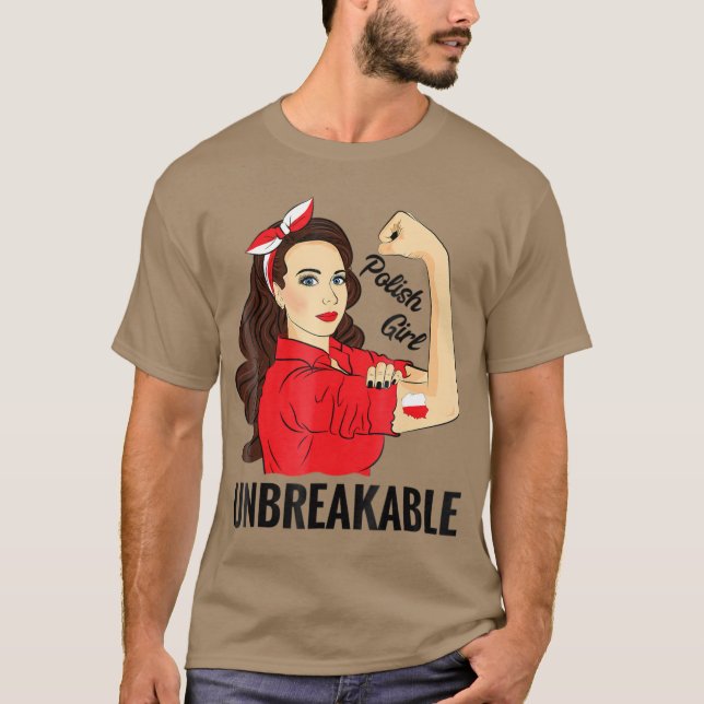 T-shirt Polish Girl Unbreakable  Polska Poland Flag (Devant)