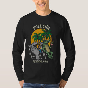 T-shirt Polk City Florida USA Funny Manatee et Alligator