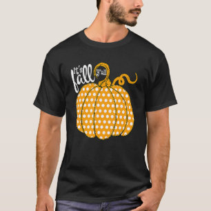 T-shirt Polka Dot Citrouille Happy Fall Yall Souther