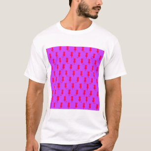T-shirt Polka Dot Motif Pop Art Cat In Red and Lac