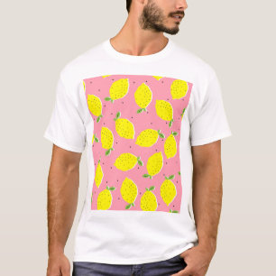 T-shirt Polka rose citron chaotique : Motif d'agrumes