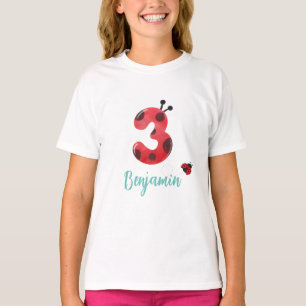 T-shirt Polka rouge mignon point Ladybug 3ème anniversaire