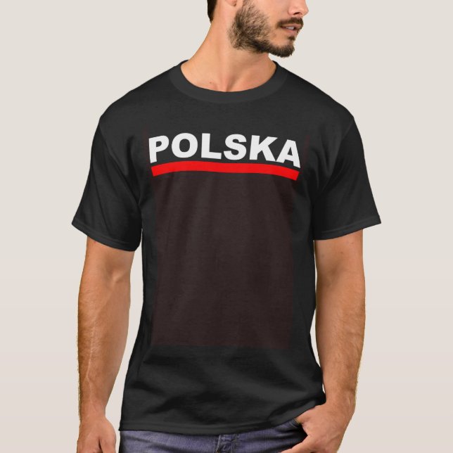 T-shirt Pologne avec drapeau polonais (Devant)