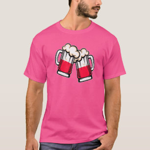 T-shirt Pologne Drapeau Beer Mug Cool Bière polonaise