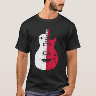 T-shirt Pologne Drapeau Guitare