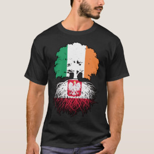 T-shirt Pologne Pologne Irlande Irlande Arbre drapeau