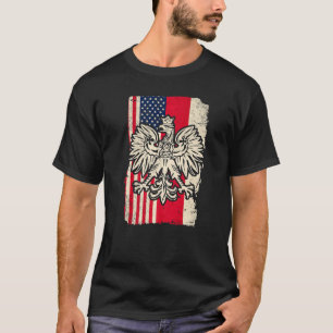 T-shirt Pologne USA Polski Polska American Polonais Eagle