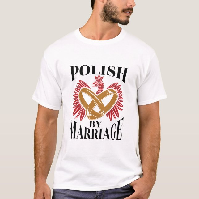 T-shirt Polonais marié par un mari polonais (Devant)