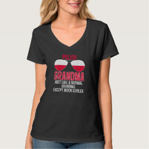 T-shirt Polonaise Grand-mère Pologne Drapeau Lunettes de 