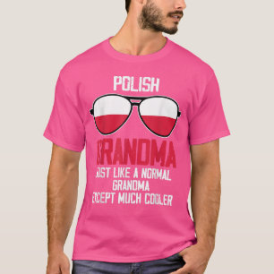 T-shirt Polonaise Grand-mère Pologne Drapeau Lunettes de s