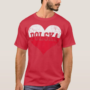 T-shirt Polska Coeur Pologne Drapeau Patrimoine familial p