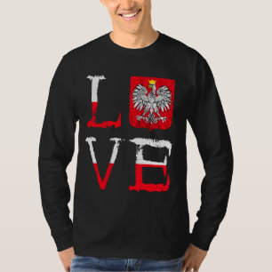 T-shirt Polska Love Pologne Aimer Pologne Aigle polonais F