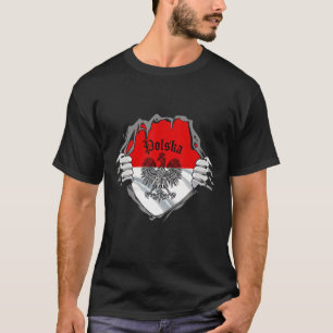 T-shirt Polska Pologne Armoiries Drapeau Aigle Hommes Et F