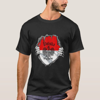 T-shirt Polska Pologne Armoiries Drapeau Aigle Hommes Et F