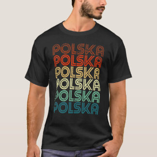 T-shirt Polska Pologne Polonais Pride Retro Design Vintage