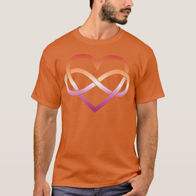 T-shirt Polyamory Infinity Heart Lesbian (Devant)
