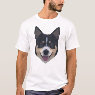 T-shirt Polygon Art - Loups de chien - Animaux sucrés sauv