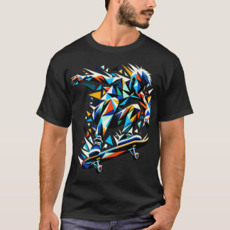 T-shirt Polygon Art Skate Skate Skateboard Skatebo