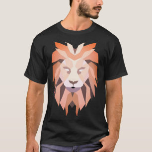 T-shirt polygonale, polygonale, polyglotte, lion